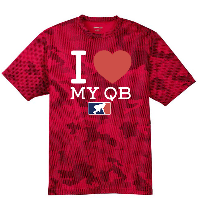 I <3 MY QB - Hex Camo Performance Tee