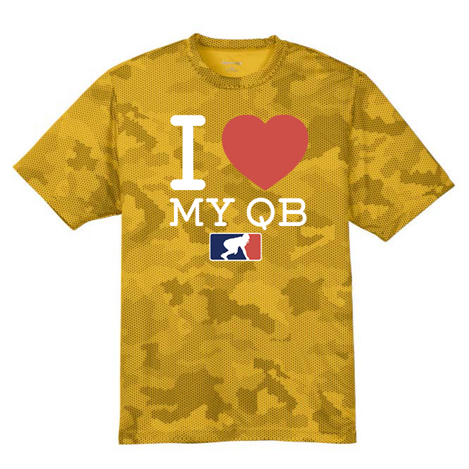 I <3 MY QB - Hex Camo Performance Tee