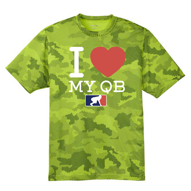 I <3 MY QB - Hex Camo Performance Tee