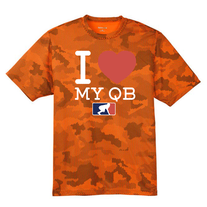 I <3 MY QB - Hex Camo Performance Tee