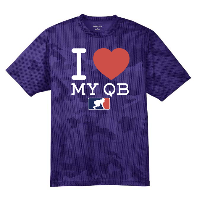 I <3 MY QB - Hex Camo Performance Tee