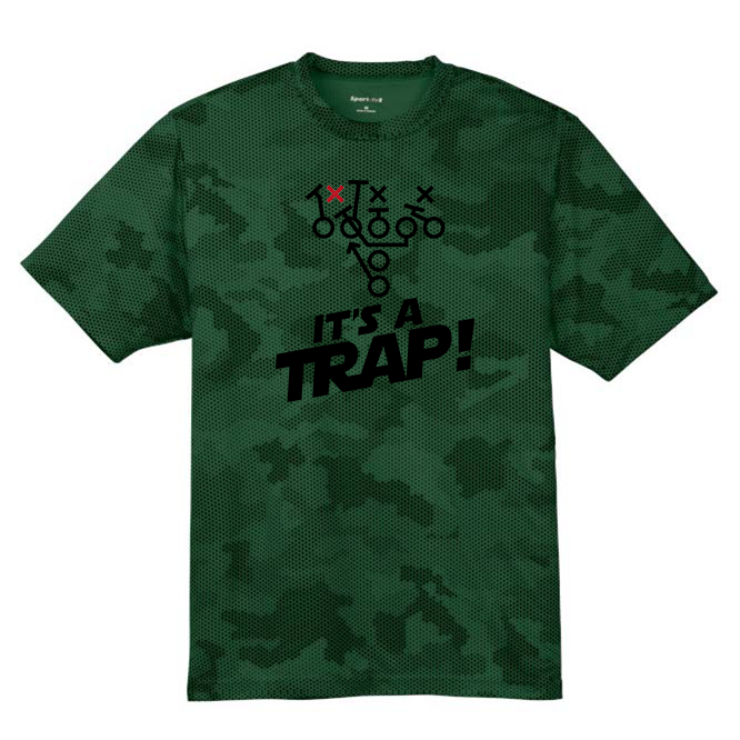 ITS A TRAP! (Black) - Hex Camo Performance Tee