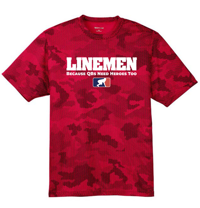 LINEMEN: QB HEROES - Hex Camo Performance Tee