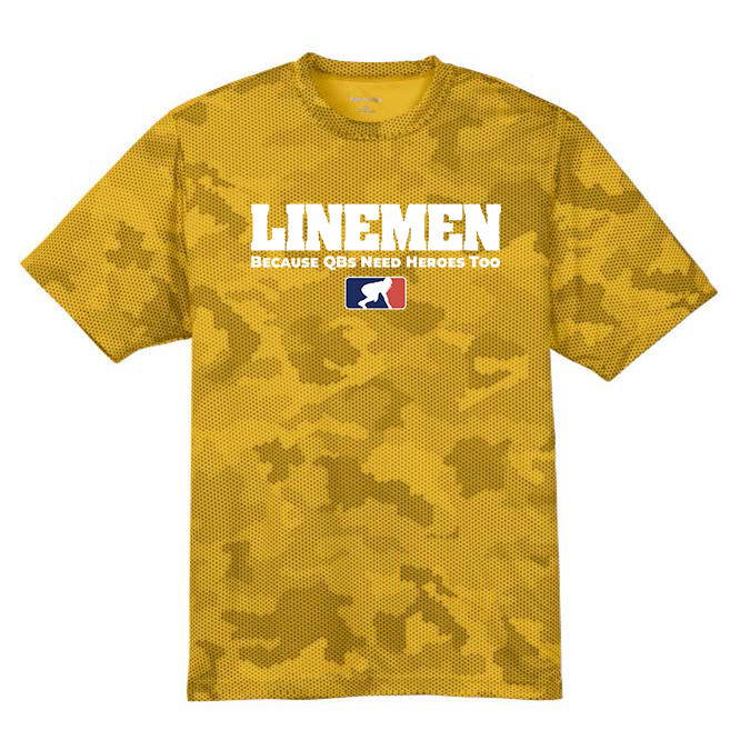 LINEMEN: QB HEROES - Hex Camo Performance Tee