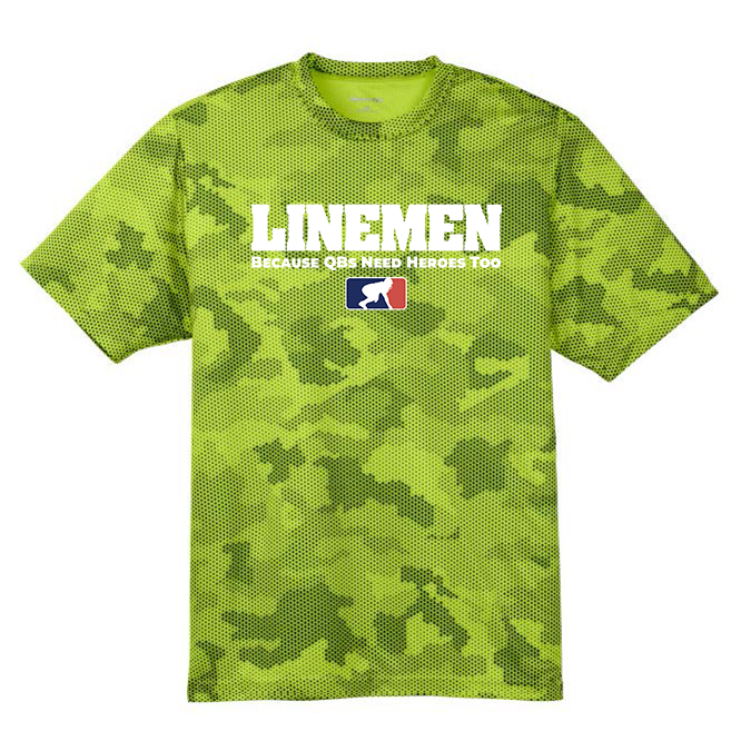 LINEMEN: QB HEROES - Hex Camo Performance Tee