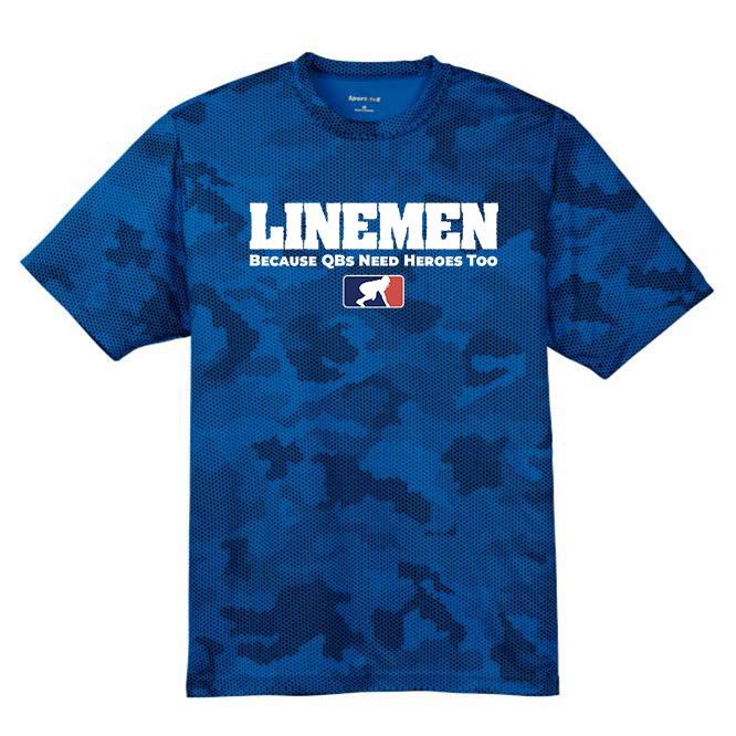 LINEMEN: QB HEROES - Hex Camo Performance Tee