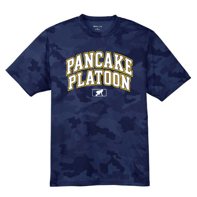 PANCAKE PLATOON (Collegiate) - Hex Camo Performance Tee