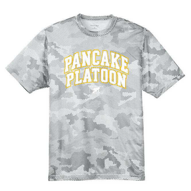 PANCAKE PLATOON (Collegiate) - Hex Camo Performance Tee
