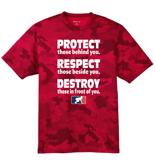 PROTECT RESPECT DESTROY - Hex Camo Performance Tee