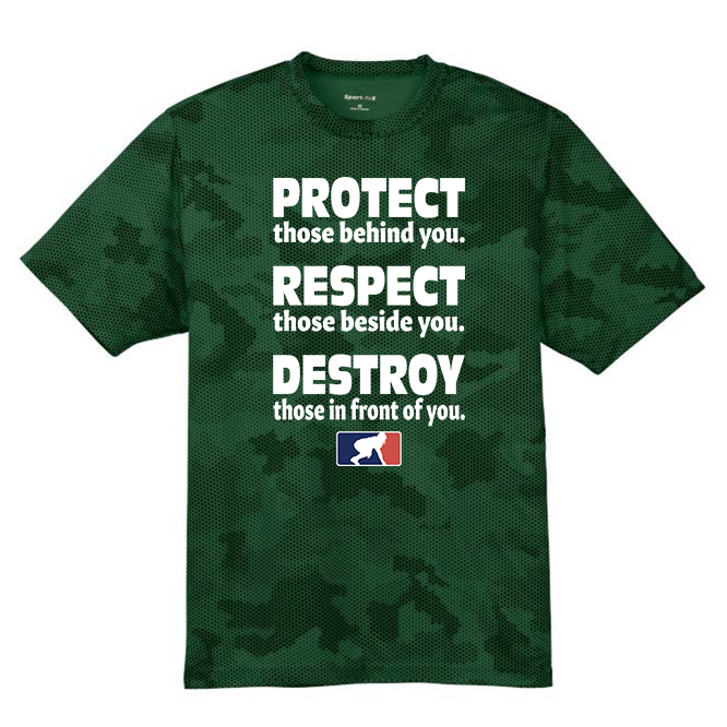 PROTECT RESPECT DESTROY - Hex Camo Performance Tee