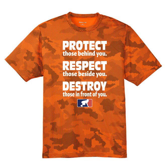 PROTECT RESPECT DESTROY - Hex Camo Performance Tee