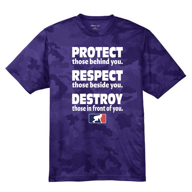 PROTECT RESPECT DESTROY - Hex Camo Performance Tee