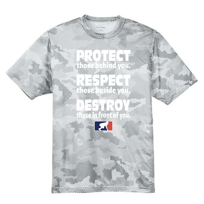 PROTECT RESPECT DESTROY - Hex Camo Performance Tee