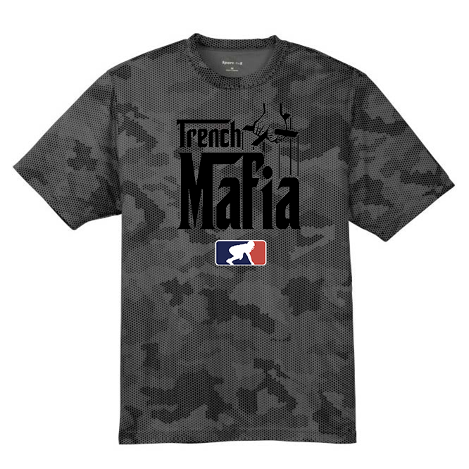 TRENCH MAFIA (Black) - Hex Camo Performance Tee