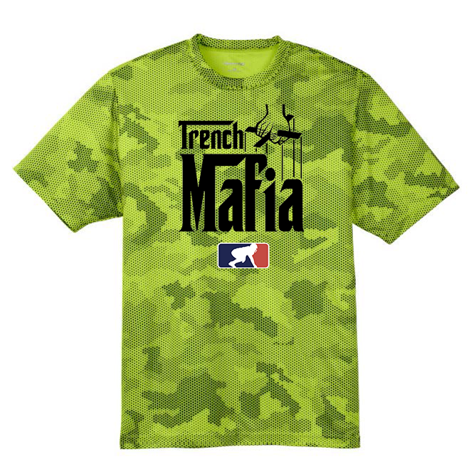 TRENCH MAFIA (Black) - Hex Camo Performance Tee