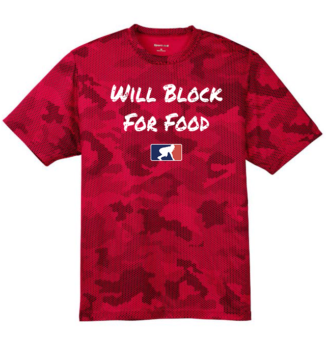 WILL BLOCK FOR FOOD - Hex Camo Performance Tee