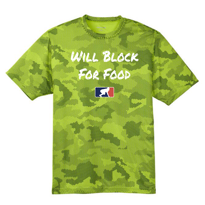 WILL BLOCK FOR FOOD - Hex Camo Performance Tee