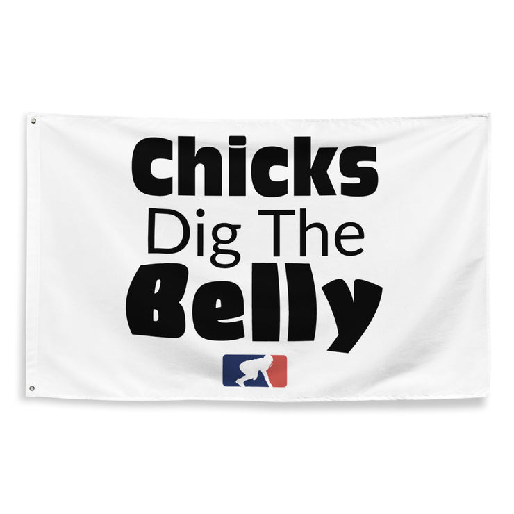 Chicks Dig the Belly (White) - Flag