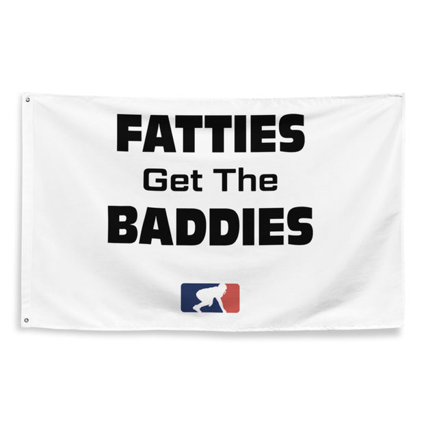 Fatties Get the Baddies (White) - Flag