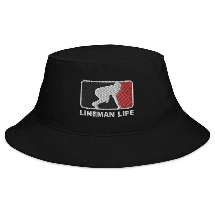 Lineman Life Bucket Hat - Red & Black