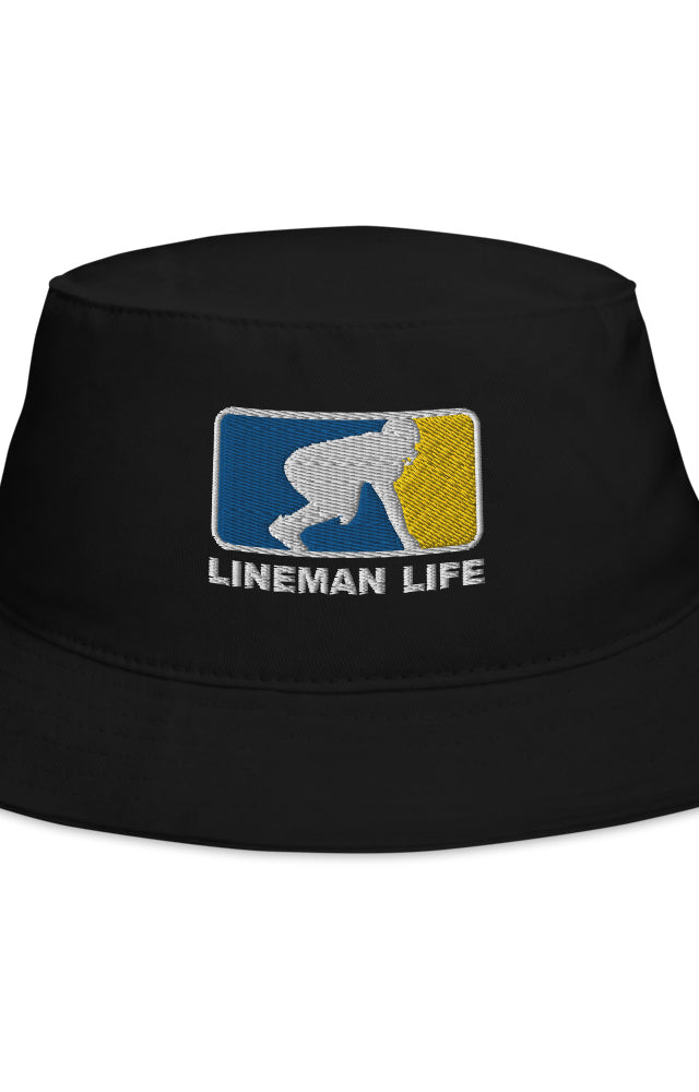 Lineman Life Bucket Hat - Blue & Gold